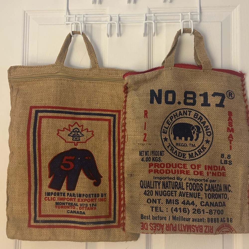 BURLAP type novelty Rice Bags - Picture 3 of 5